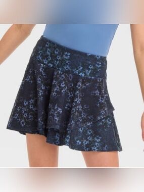 all in motion Navy Blue Floral Layered Skort w/Drawstring Adjustable Fit NWT